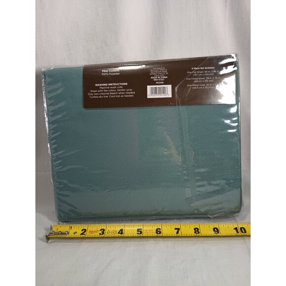 Comfort Bay Twin Size Sheet Set Blue 3pc Microfiber Luxuriously Soft Bedding - Picture 2 of 5